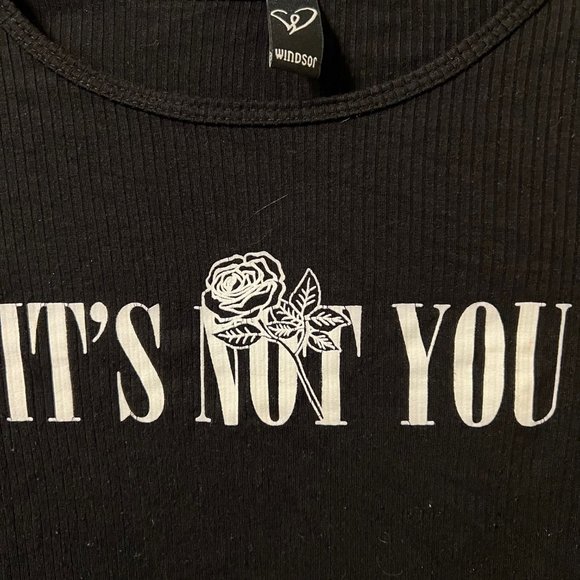 Windsor-It's Not You blank and white crop vintage top - Picture 4 of 5